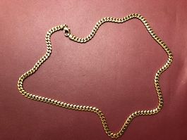 Massive unisex Flachpanzerkette aus 18 Karat Gelbgold Au 750