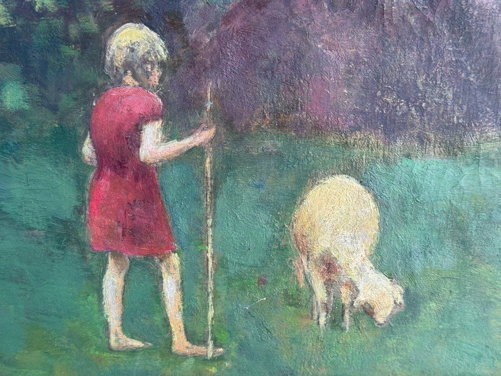 Dipinti: Schafhirtin von Hermann Hodler – Usato da Murten venduto da Bodoni59 1