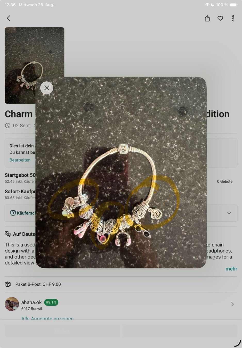 Pandora Armbänder & -reifen: Charm Bracelet with Multiple Charms Used Condition – Gebraucht aus Ruswil von ahaha.ok 1