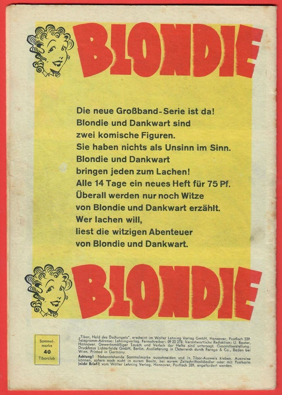 Fumetti: Tibor Grossband Nr. 40 Original Lehning – Usato da Bern venduto da Saxeton 2