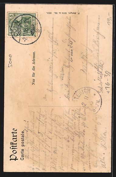 Cartoline postali: Schultafel-AK Köln, Totalansicht mit Do – Usato da Berlin venduto da bartko-reher 1