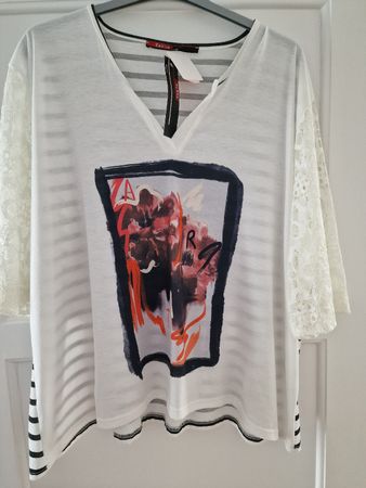 Kakie Paris Shirt, Gr. 48, neuwertig, mit Spitze!