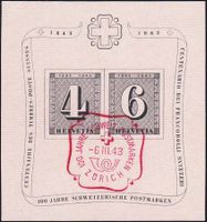 1943, ZH-Block Klein Nr. W14, mit rotem Sonderstempel.