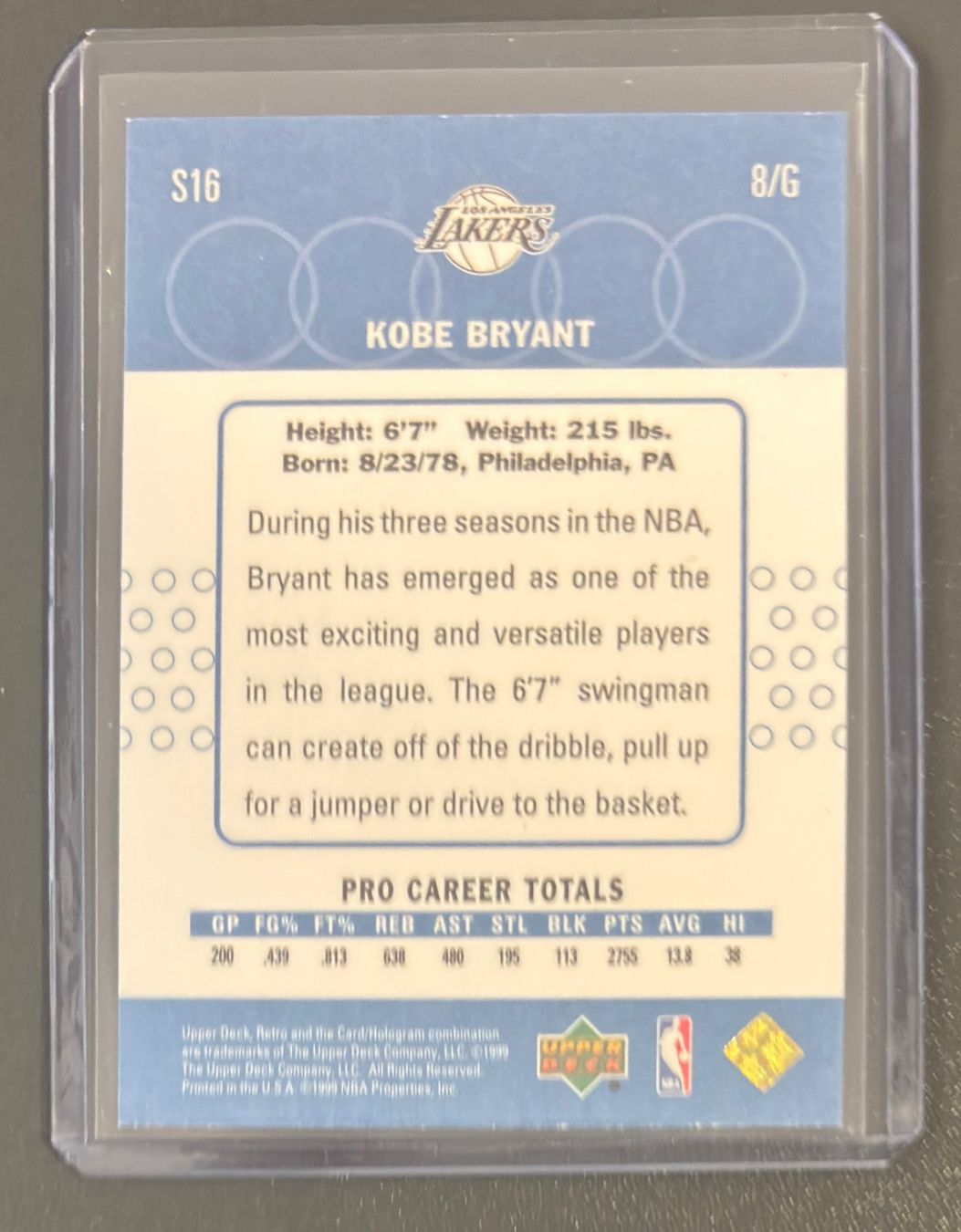 Nba Sammelbilder & Trading cards: NBA Kobe Bryant 1999 Upper Deck  Old/New School Insert – Neu (gemäss Beschreibung) aus Muri b. Bern von winningloser 1