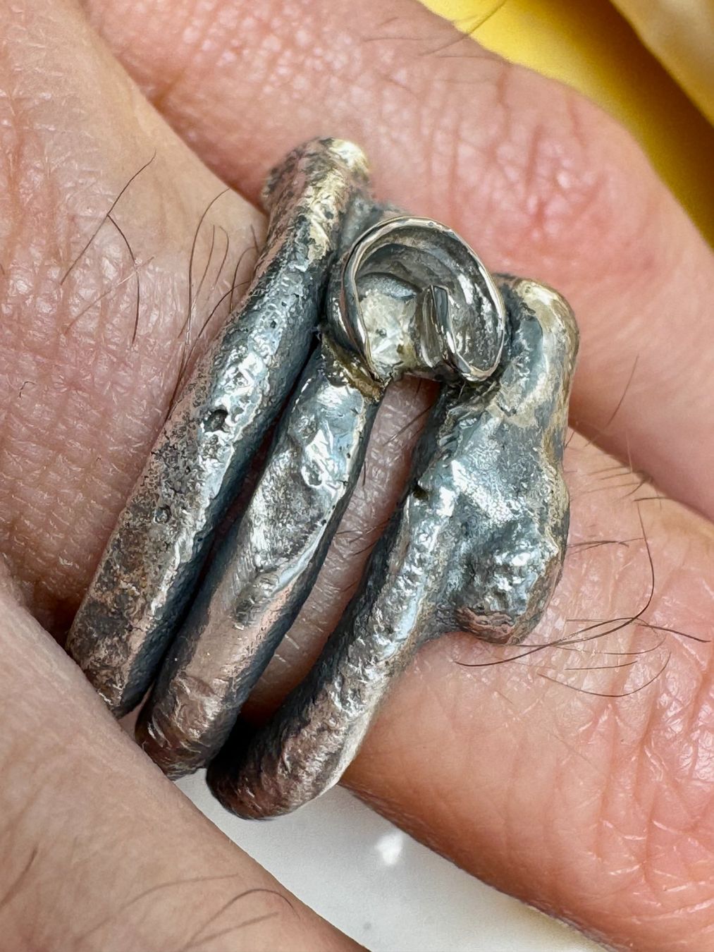 Anelli: Handgefertigter Massiver Silber-Weissgoldring – Nuovo e nell'imballaggio originale da Jona venduto da Herzschmiede 8