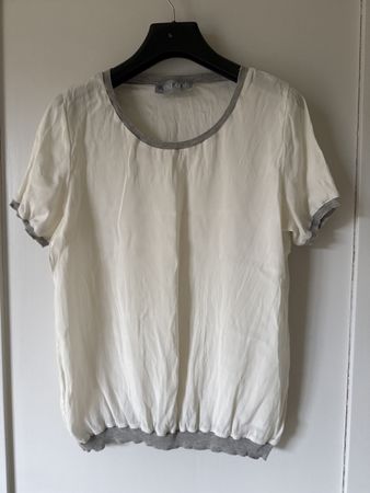BleuFelin Seiden-Top, Grösse S 36 weiss Seide