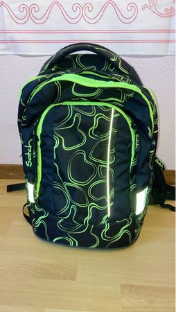 Satch Schulrucksack,Neon,schwarz