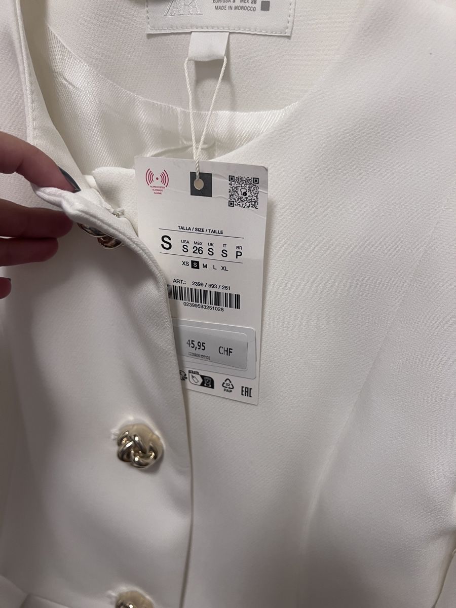 Zara Giacche: Zara blazer weiss s neu – Nuovo e nell'imballaggio originale da Root venduto da Fashionhomeandmore 1