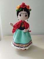 Frida Kahlo Amigurumi Doll 28 cm-Handmade Crochet Art Doll