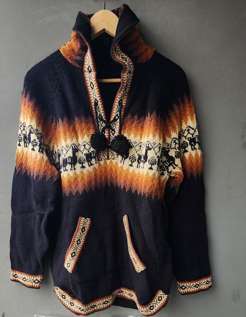 Maglioni & Felpe: wunderschöner Alpaka Pullover Gr.L, Farbe Schwarz, NEU!! – Nuovo (secondo la descrizione) da Lima- Peru venduto da Alpaka-Haus 3