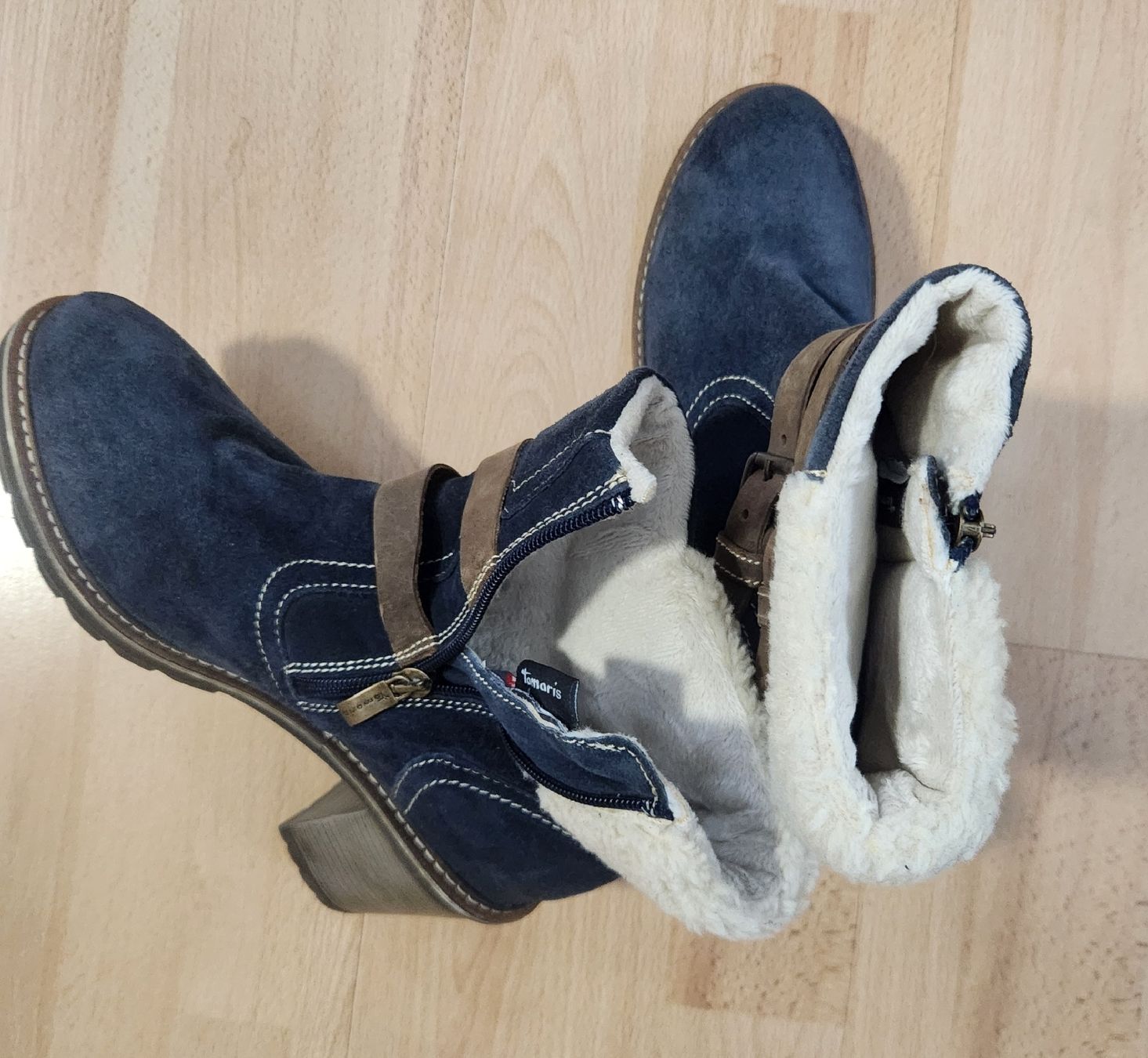 Tamaris Damenschuhe: Bottines Daim  Tamaris bleu fourrées taille 41  – Gebraucht aus Niedergösgen von Eva2410 6