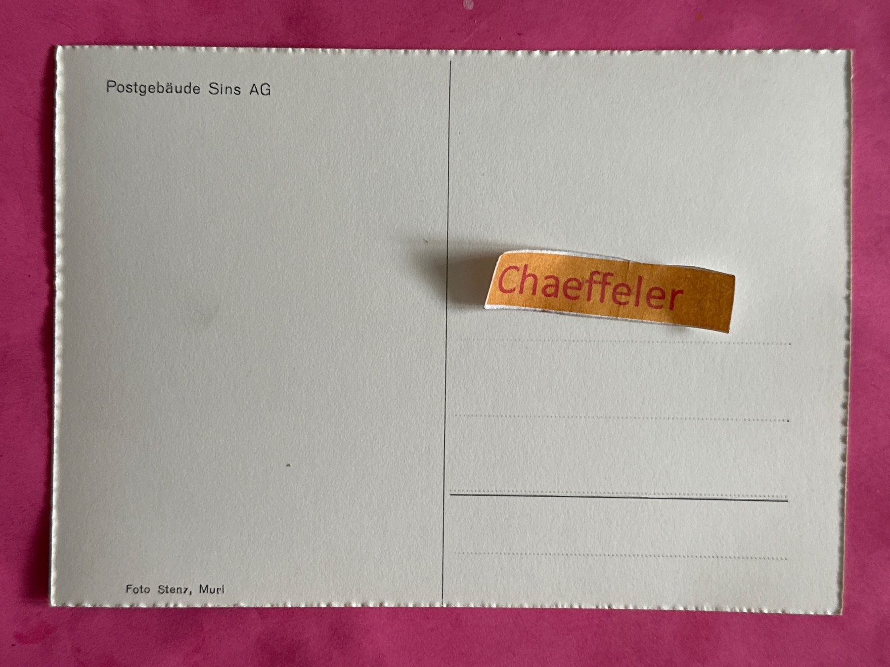 Cartes postales: Postgebäude in Sins AG – D'occasion à Zürich par Chaeffeler 1