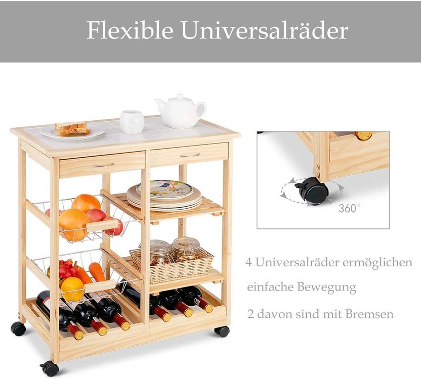 Kücheninsel Mit Rollen - Verstellbarer Küchenblock