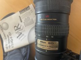 Nikon AF-S 70-200mm 2.8G VR IF-ED Objektiv mit Zubehoer