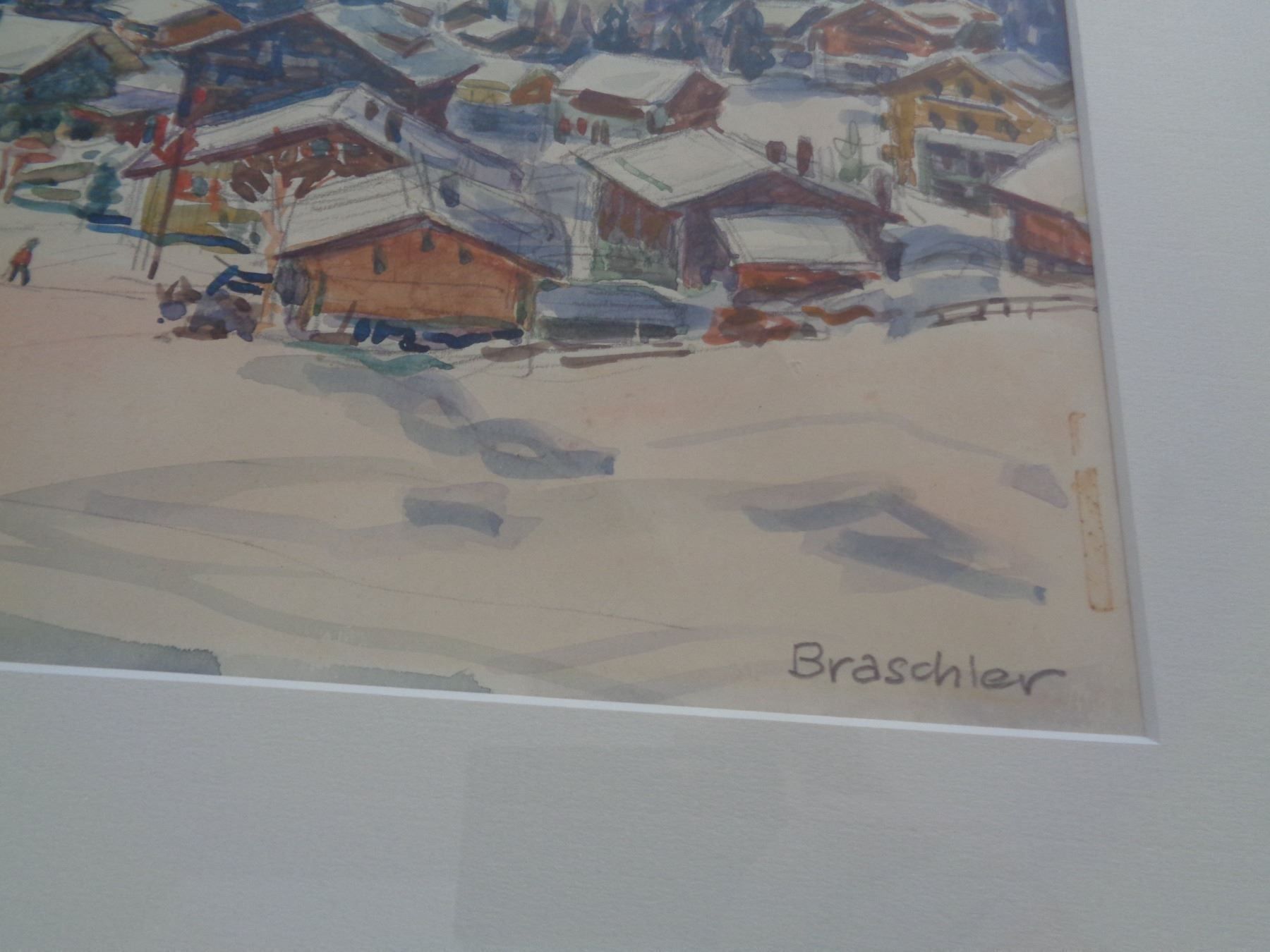 Dipinti: Aquarell O.Braschler - Verbier 1956 – Usato da Chur venduto da omonia 3