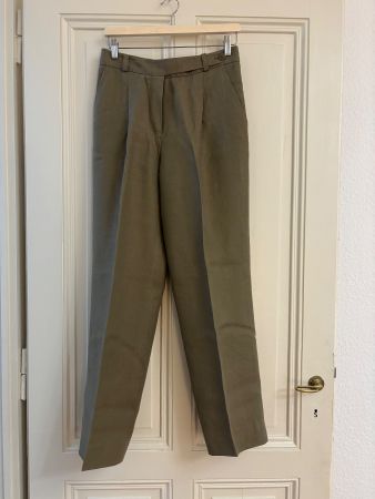 Loro Piana Trousers Olive Green Linen size IT42 / EUR 38