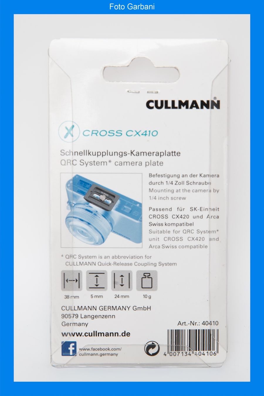 Cavalletti: Cullmann  Cross CX410 QRC – Nuovo e nell'imballaggio originale da Muralto venduto da FotoGarbani 1