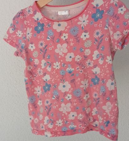 Mädchen T-Shirt Grösse 92/98 Blumenmuster Rosa