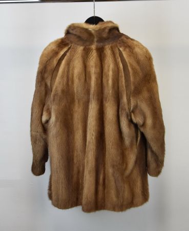 Nerz Pelz Jacke/Pelzmantel/Sommer-Aktion/beige braun/Gr.M-L