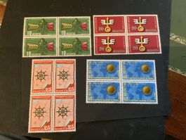 1954 WERBEMARKEN 4ER BLÖCKE EINWANDFREI 
