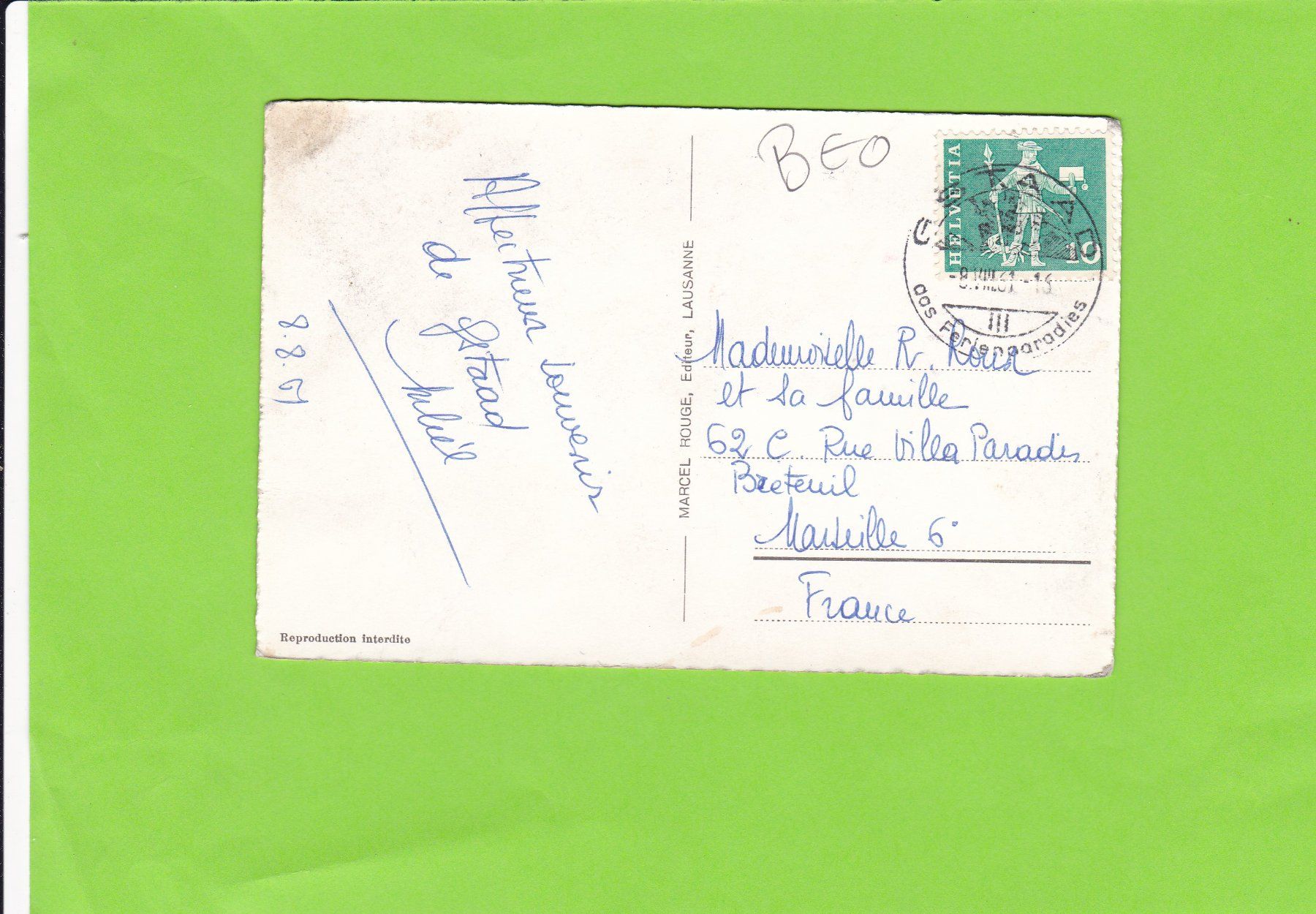 Cartoline postali: Gstaad – Usato da St. Peterzell venduto da neckertal 1
