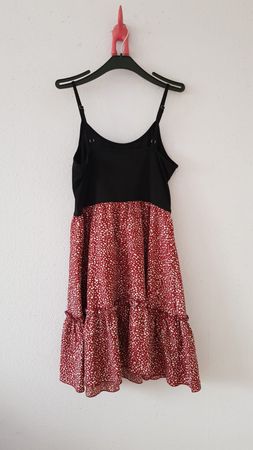 Robe d'été rouge à motifs floraux, taille M