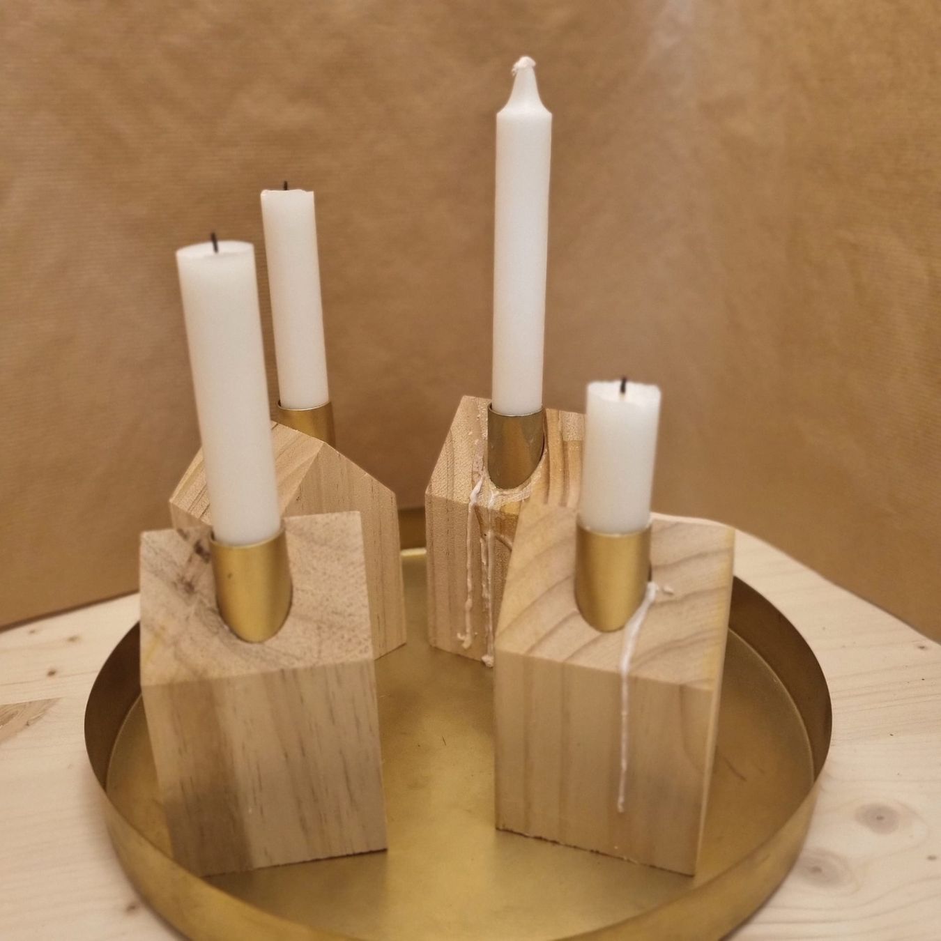 Portacandele: 4er Set Kerzenständer Massivholz – Usato da Luzern venduto da kon_j7zt