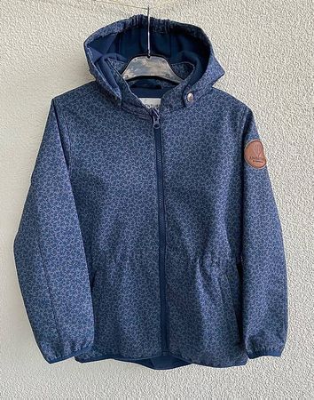 Mädchen Softshell-Jacke Gr. 128 blau wasserdicht