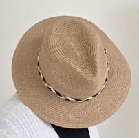 Strohhut Grösse 57 geflochten braun Neu