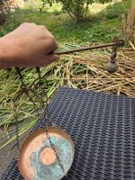 Alte Schnellwaage aus Eisen und Kupfer gebraucht