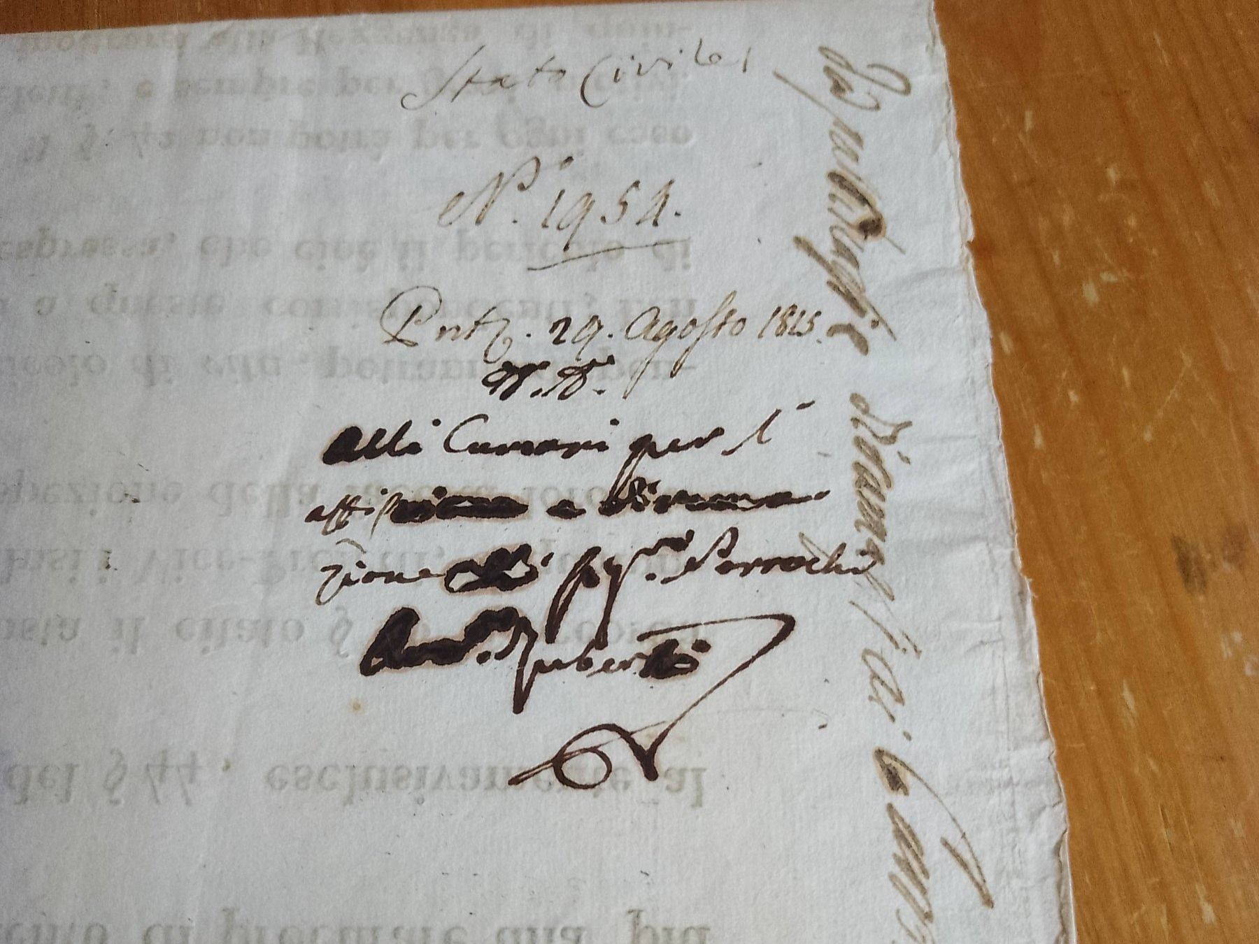 Dokumente: Italia - Mantova - 1815 – Gebraucht aus Sorengo von 74in 4