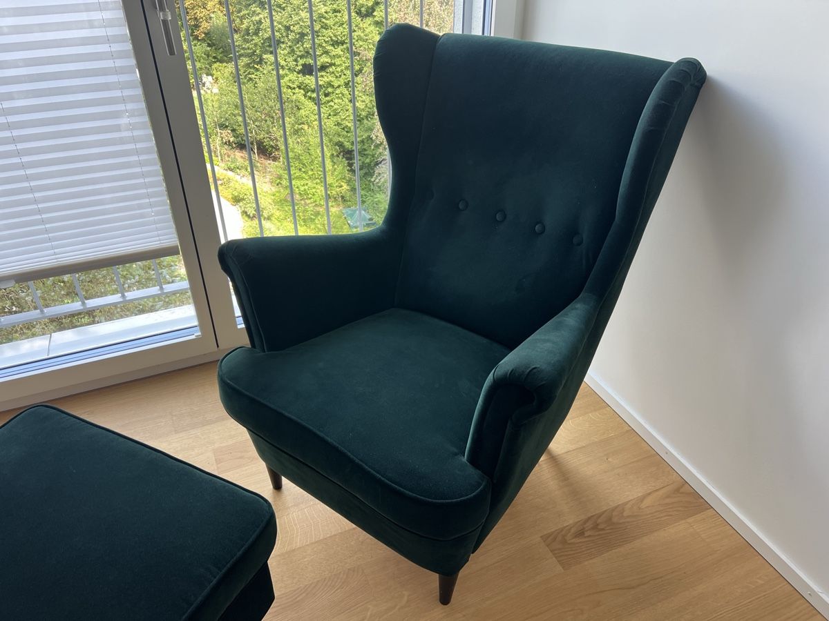 Ikea Fauteuils: Samtgrüner Sessel mit Hocker – Neuf (Voir description) à St. Gallen par ant_vsd2 2