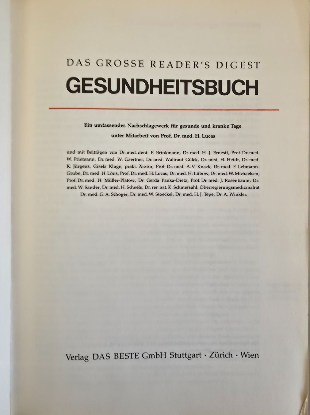 Libri: Grosses Reader's Digest Gesundheitsbuch - Verlag Das Beste – Usato da Birr venduto da DisDas 2