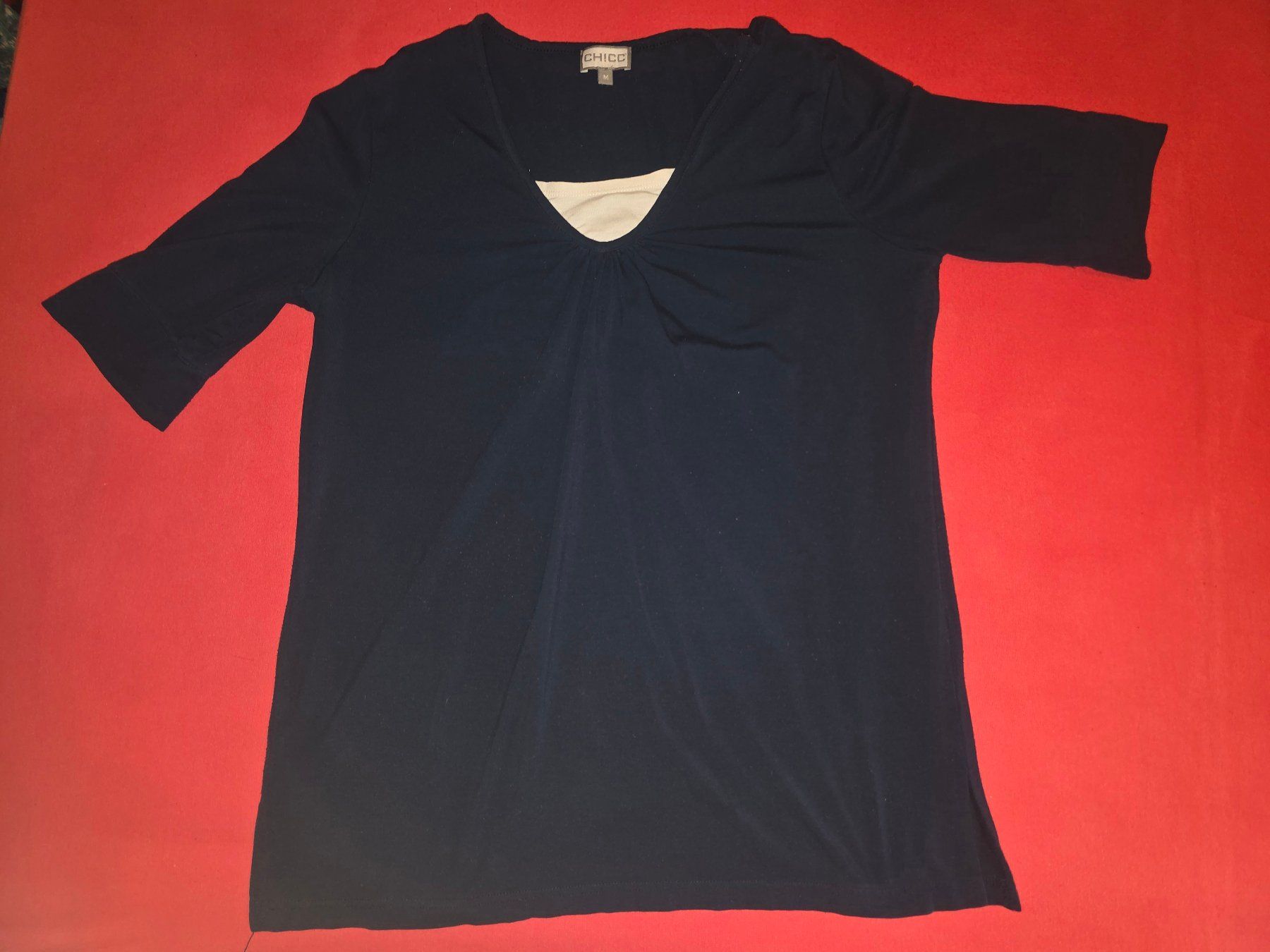 T-shirt: CHICO'S Tunika Shirt, Grösse M, Blau – Usato da Kriens venduto da angelaruediger