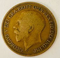 Britische Münze One Penny Georg V 1913 gebraucht -VG-8