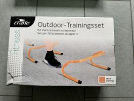 Crane Outdoor-Trainingsset mit 4 Hürden neonorange neu