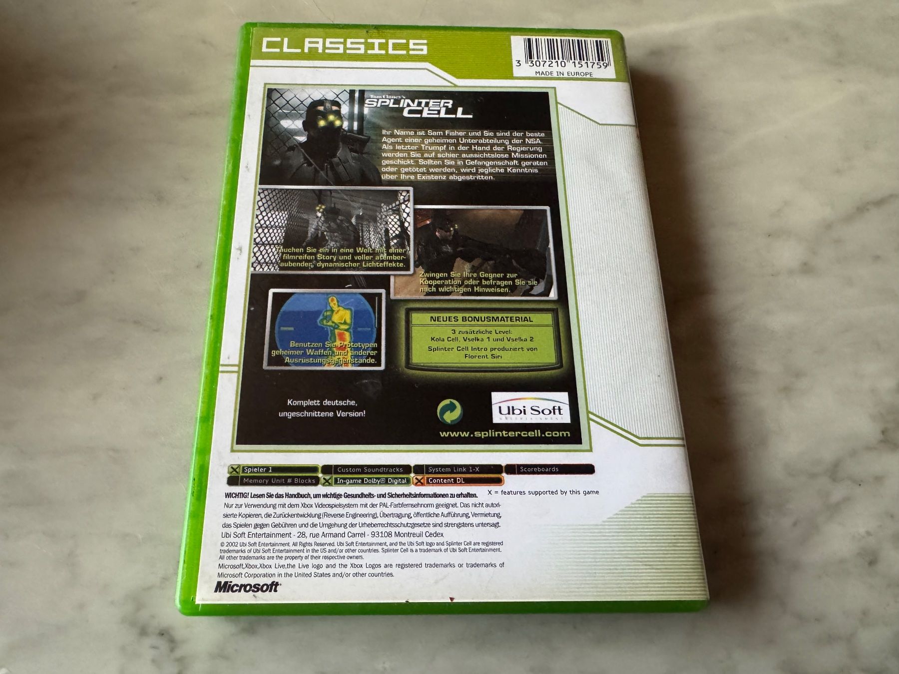 Microsoft Giochi: SPLINTER CELL SPIEL FÜR XBOX – Usato da hägendorf venduto da twilightprincess 2
