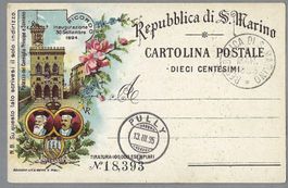 SAN MARINO, ILLUSTR. GS 1893, ANK.-0 PULLY 13.III.95