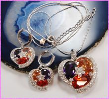 Schmuckset Herz, Kette und Ohrringe