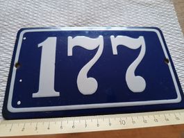 Plaque en émail 177 Hausnummer - numéro de rue 