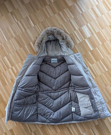 Winterjacke WHITE (echter Pelz)  weiss, neuwertig, Gr. M