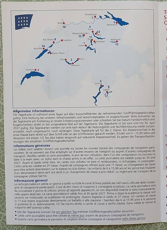 Billets: Cartes journalière Lacs Suisses – Neuf avec emballage d'origine à Servion par meno999 3