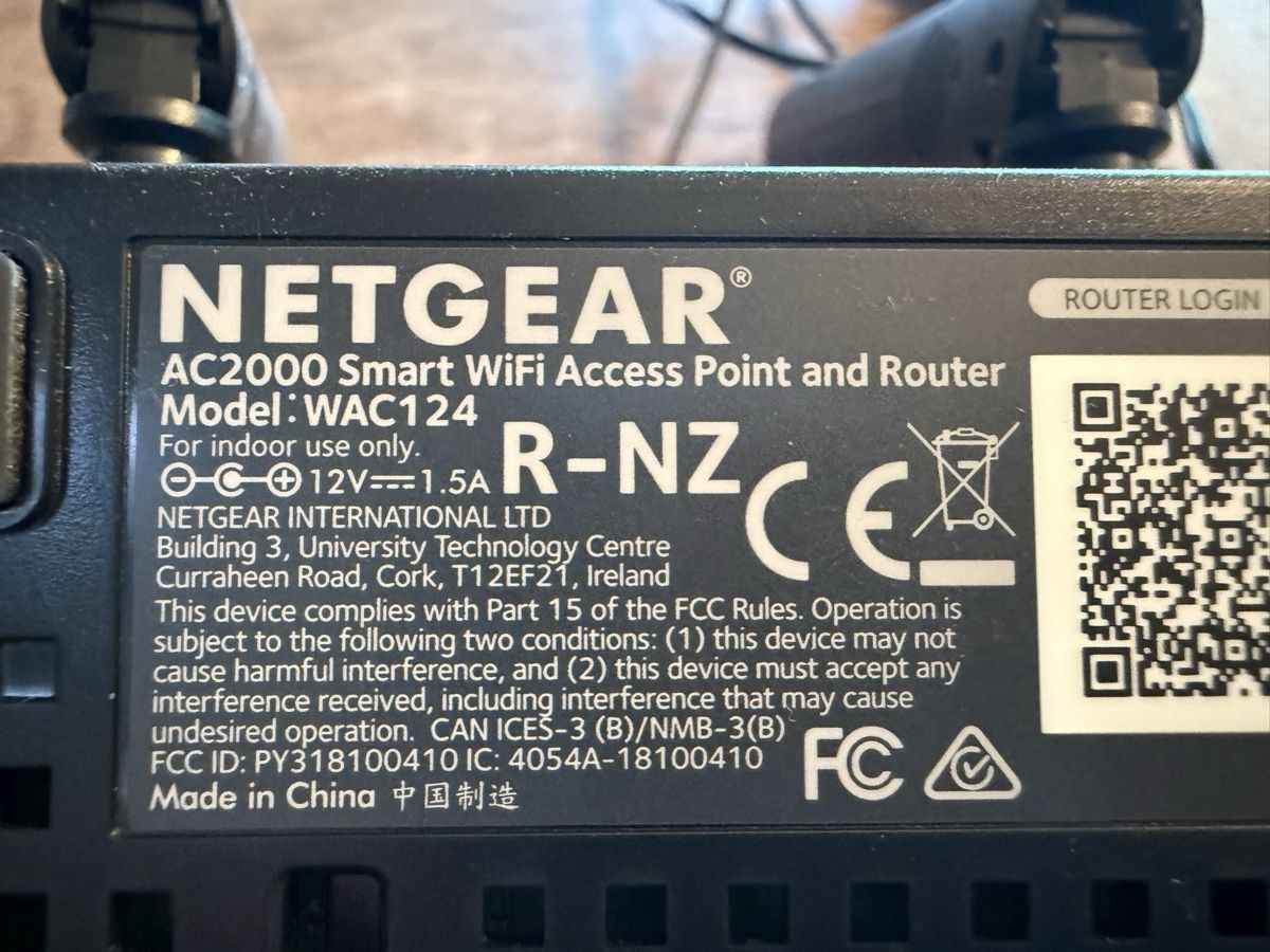 Netgear Modems & Router: NETGEAR AC2000 WiFi Access Point/Router WAC124 – Gebraucht aus Buchs ZH von Gert_wachter 1