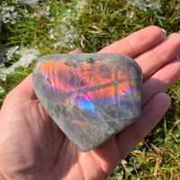 ✲ Labradorit Freiform ✲ 268g / 68mm mit Sunset Flash
