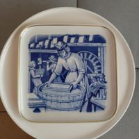 1956 Langenthaler Porzellan /großer quadratischer Wandteller