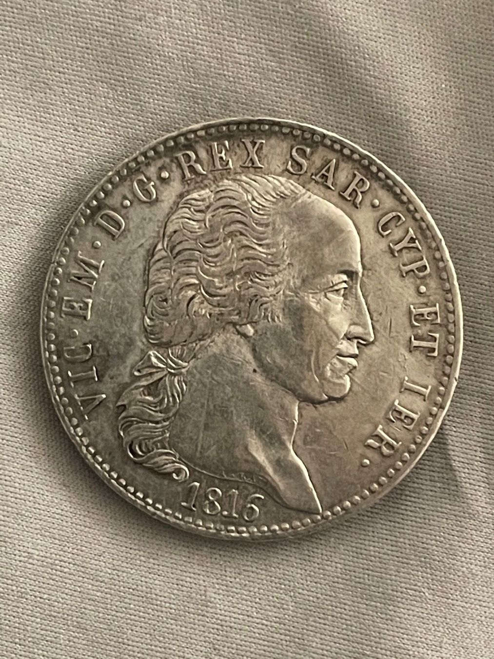 Alle Münzen: 5 Lire 1816 (Silber) – Gebraucht aus Langwiesen von antik_numis 1
