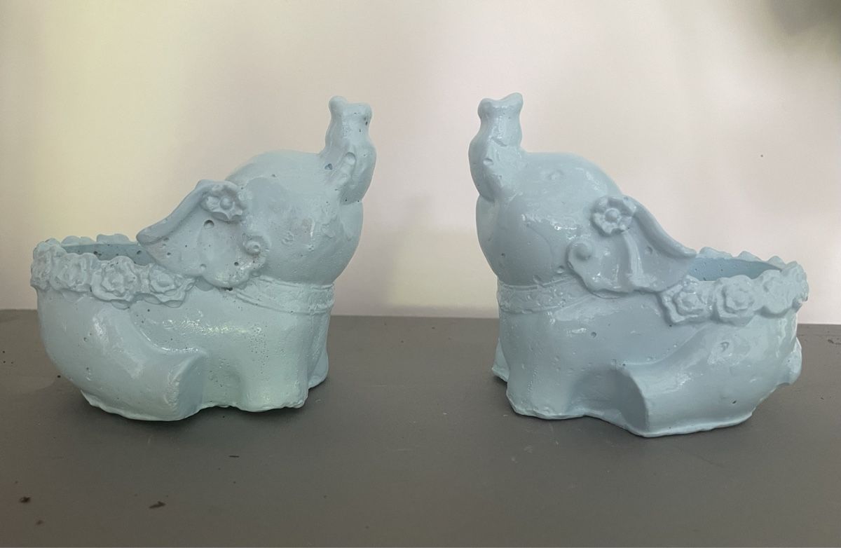 Tutte le decorazioni: 2 süsse Deko Elefanten Töpfe hellblau – Nuovo e nell'imballaggio originale da Au ZH venduto da Jaggy4 1