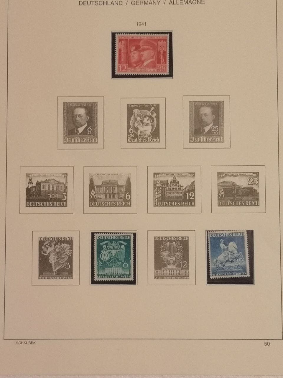 Tutti i francobolli: Deutsche Briefmarken 1939-1944. 10 Seiten. – Usato da Bern venduto da Yunkom 2