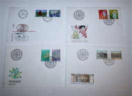 Briefmarken / 4 Ersttagsbriefe "d'Emission Europa"