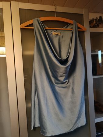 New Style Top Wasserfallausschnitt Himmelblau 